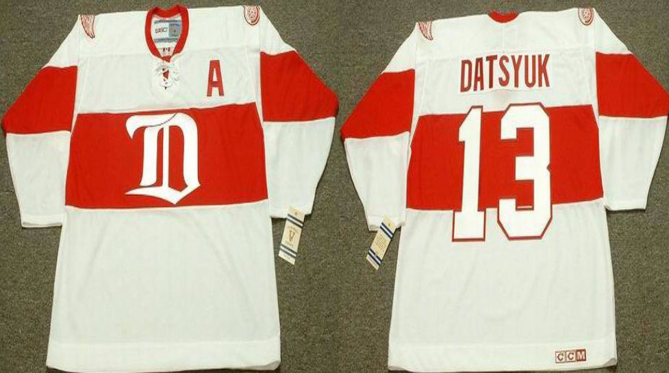 2019 Men Detroit Red Wings #13 Datsyuk White CCM NHL jerseys